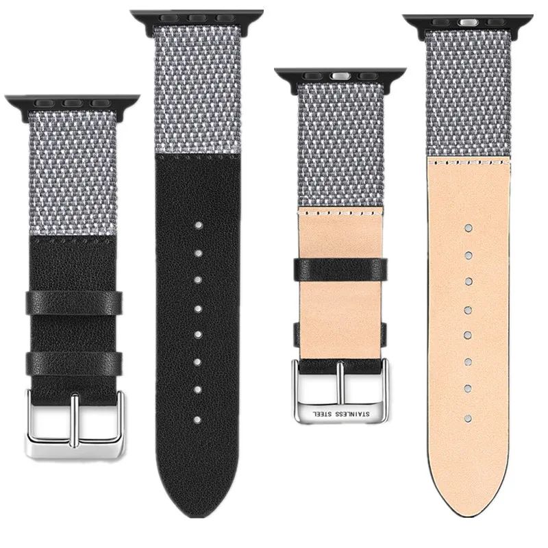 Кожаный ремень с металлической пряжкой для Apple Watch band 44 мм 40 мм 42 мм 38 мм ремешок+ чехол для iwatch Series 4 3 2 1 браслет в полоску