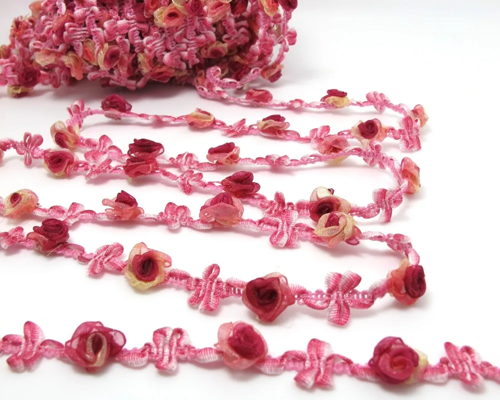 

2 Yards 1/2 Inch Woven Rococo Ribbon Trim|Decorative Floral Ribbon|Scrapbook Materials|Clothing|Decor|Craft Supplies