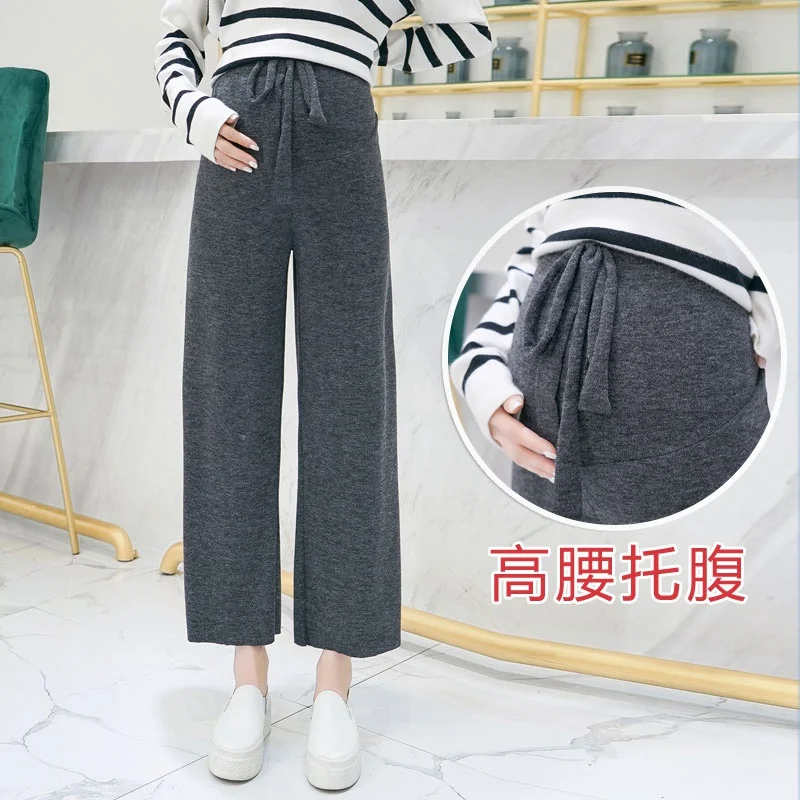 New spring and autumn wide-leg pants tide mom fashion wear straight loose pregnant women pants stomach lift pants