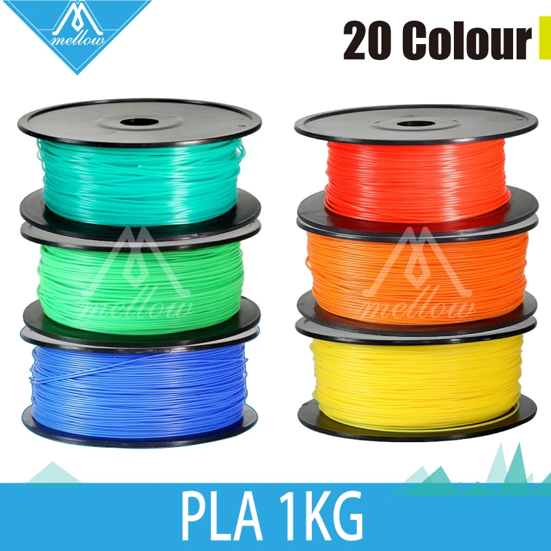 Free shipping 1kg/roll 20 colour 3d printer filaments PLA 1.75mm/3mm Rubber Consumables Material MakerBot/RepRap/UP/Mendel yellow color pla 1 75mm 1kg spool 3d printer filaments for makerbot reprap up golden