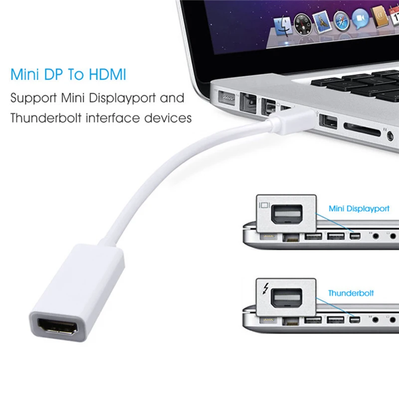 Felkin البسيطة موانئ دبي إلى HDMI محول كابل مصغرة DisplayPort الصاعقة ميناء 1080 وعاء محول للماك بوك برو الهواء العارض كاميرا HDTV