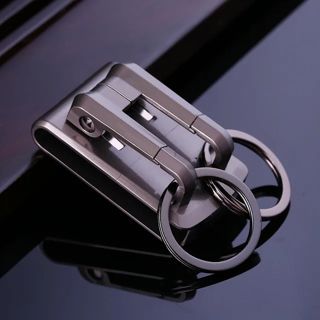 hanging keychain key ring double loops key chain key holder clip on