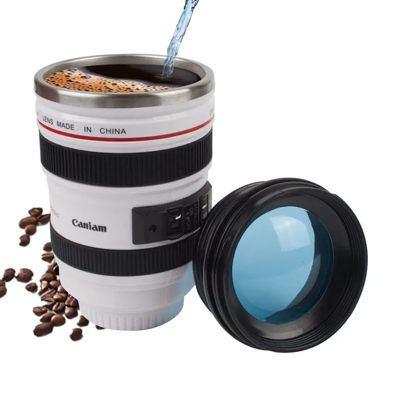 400 мл кофейная кружка 24-105 мм 1:1 Кружка линза от фотоаппарата с крышкой кофейная чашка камера кружки нержавеющая сталь чайная чашка Caneca Lente чашки