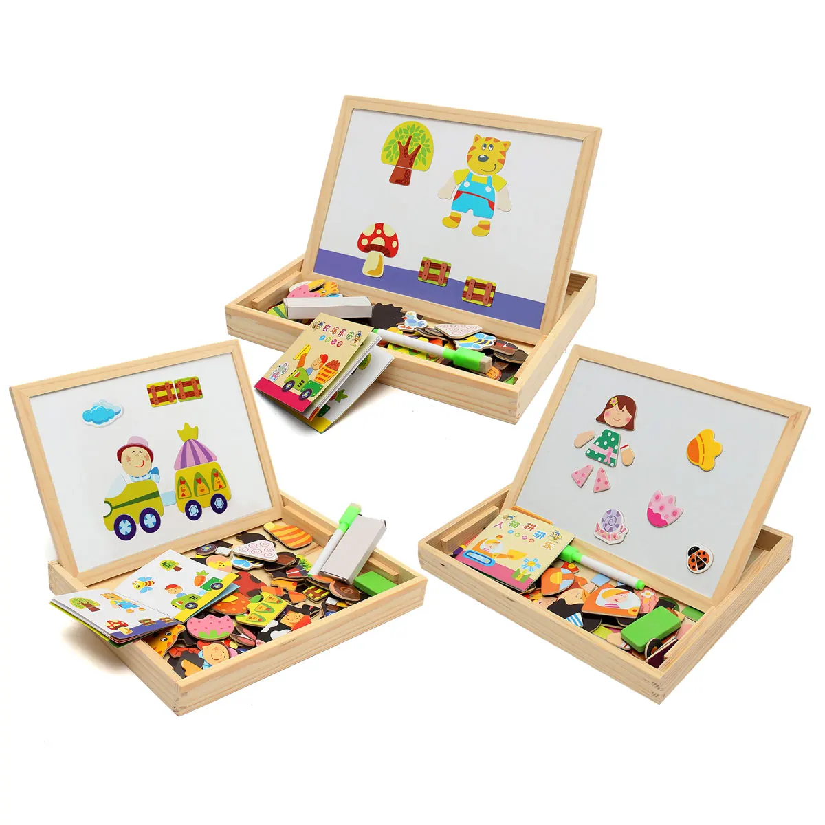 New Arrival Drawing Writing Board Magnetic Board Puzzle Double Easel Kid Wooden font b Toy b