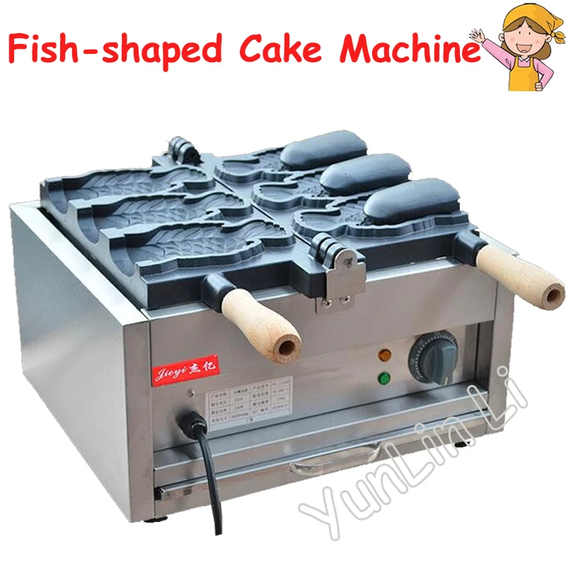 

Ice Cream Taiyaki Maker Fish Shaped Cake Machine Electric Waffle Maker 220V Japanses Open Pouth Taiyaki Machine FY-1103B