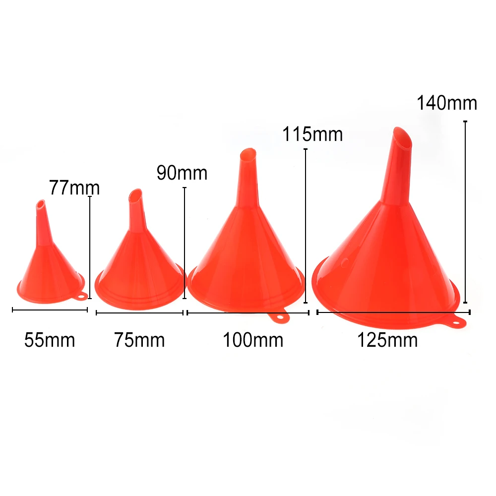4 шт./компл. Экологичная пластиковая воронка домашний портативный автомобильный инструмент для заправки топлива косой рот прочная масляная вода винная фляжка инструмент