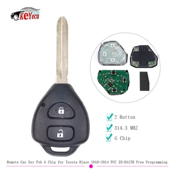 

Keyecu Replacement Remote Car Key Fob 2 Button 314.3MHZ G Chip for Toyota Hiace 2010-2014 FCC ID:B41TH Free Programming