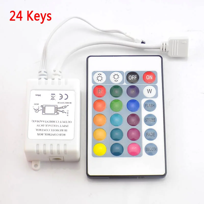 

Mini Led Remote Controller DC12V 24 keys IR Remote RGB Controller for SMD3528/5730/5630/3014/5050 RGB Led Strip Tape Lighting