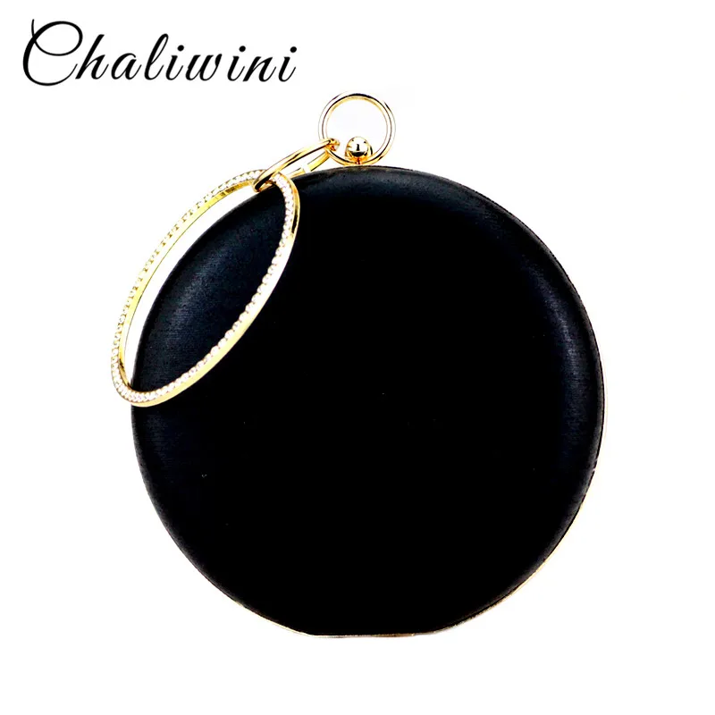 Chaliwini/модное платье с пятнами, однотонные, повседневные, золотые, красные, зеленые, смешанные цвета, алмазная застежка, женские сумки, женская сумка-кошелек - Цвет: A548-black