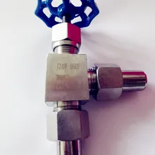 1/" DN15 90 градусов игольчатый клапан, нержавеющая сталь 304 высокого давления игольчатый клапан, диаметр соединения 18 мм