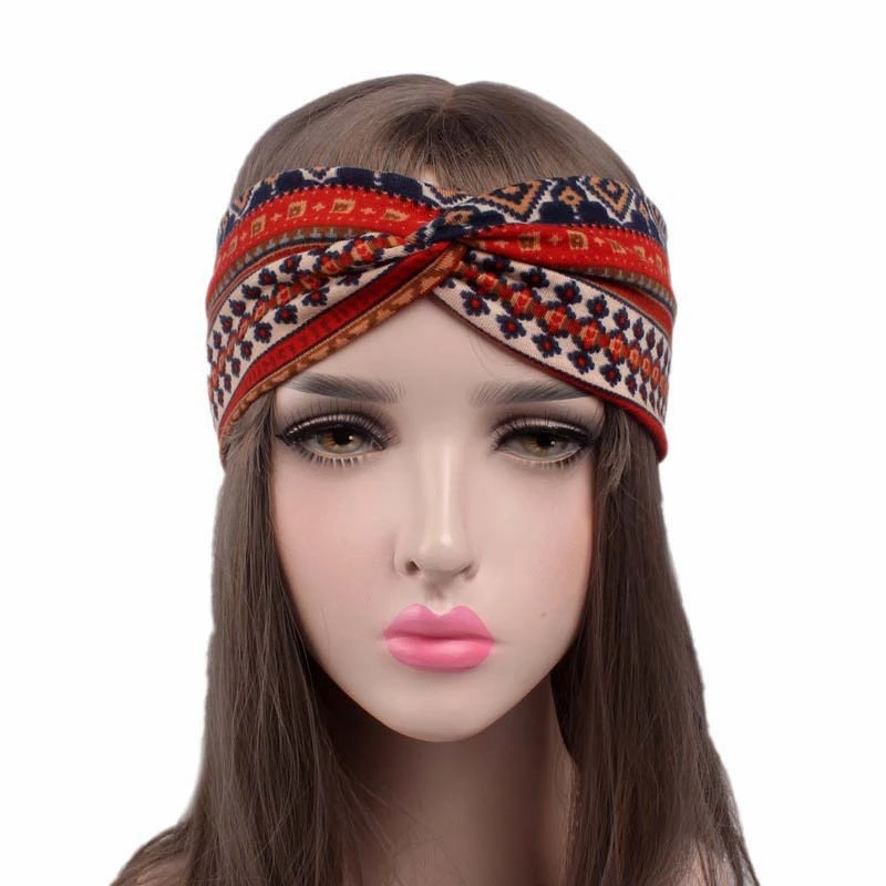 

LARRIVED Patchwork Cotton Sports Headband For Female Adult Fashion Causal Elastic Turban Hairband Headwraps Hair Accessories