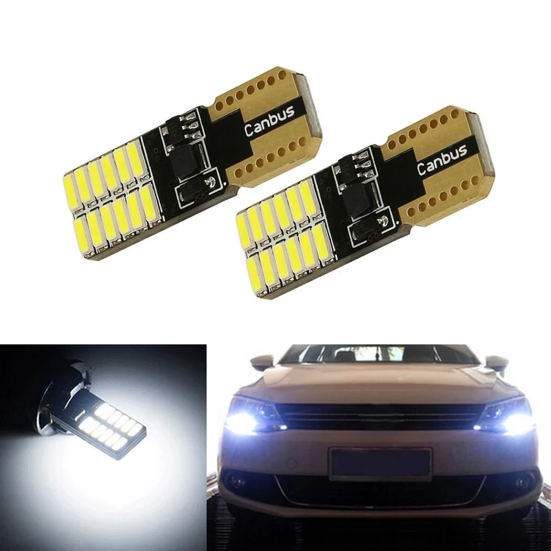 

2x W164 T10 W5W LED 4014SMD Wedge Light Sidelight No Error For Volkswagen Polo Passat b5 b6 CC Golf 4 5 6 7 mk6 tiguan