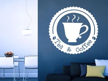 

Fashion Cafe Shop Pattern Wall Decal Quotes Tea&Coffee Cups Modern Design Sign Wall Stickers Vinyl Interior Window StickerSYY817