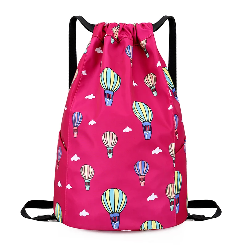 2018 Fashion polyester Drawstring Bag Outdoor sports rope bag Women Travel Storage Package Teenagers backpack sacos