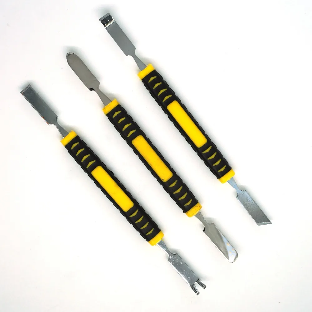 3 в 1 двойной концевой Металлический Набор Spudger, скребок с нескользящей ручкой для планшета, телефона, набор инструментов для ремонта, наборы ручных инструментов