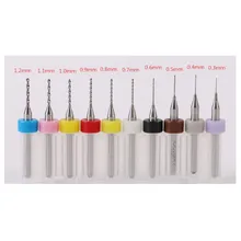 0.3mm to 1.2mm 10Pcs/set PCB Print Circuit Board Carbide Micro Drill Bits Color Random