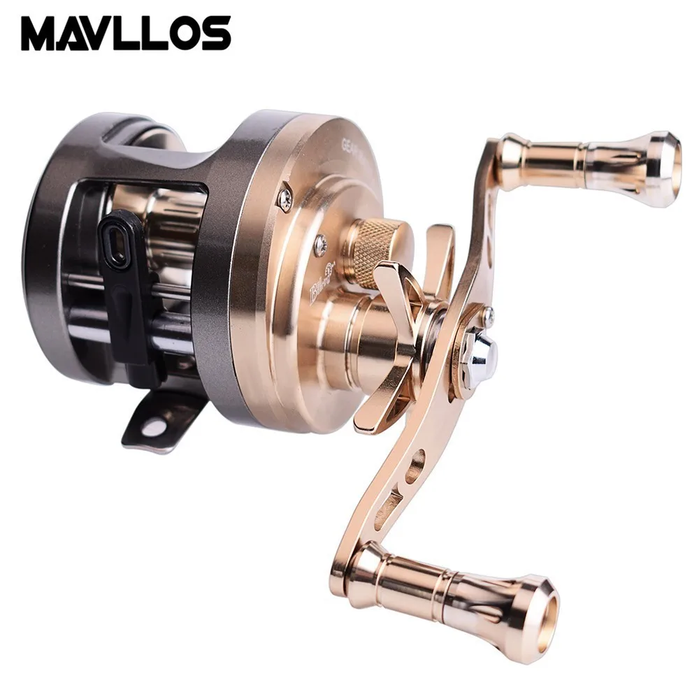 Mavllos Metal Round Baitcasting Reel Left Right Hand High Ratio 7.0:1 /  6.0:1 Saltwater Bait Cast Drum Fishing Reel Lure Fishing