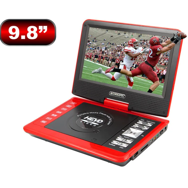 9,8 дюйма Портативный DVD плеер с ТВ/SD/USB дома EVD, DVD VCD, MP3/MP4 player RM, RMVB, VOB, MPG, MPEG1, MPEG2, MPEG4, DIVX MP3, WMA JPEG