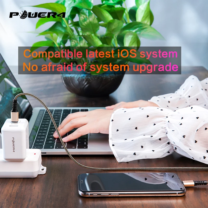 Оригинальный PD кабель для быстрой зарядки Power4 USB C Lightning Apple Плетеный 18 Вт Type iPhone 11