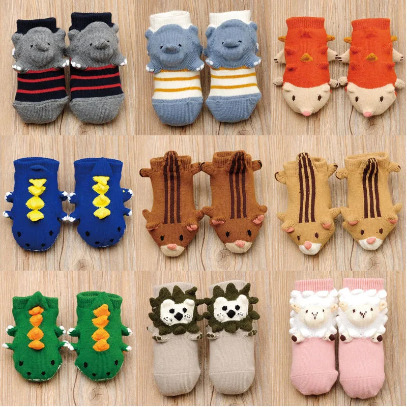 

New cartoon animal 3D baby socks cute non-slip floor toddler foot socks