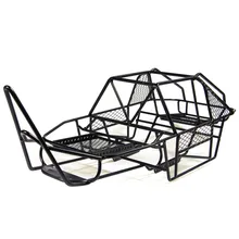 Черный 1/10 Масштаб RC Рок-автомобиль Xtra speed V стальная рулонная клетка корпус черное шасси осевой SCX10 RC Гусеничный альпинистский грузовик запчасти