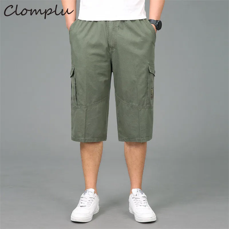 Clomplu хлопковые шорты Мужская модная одежда летние повседневные шорты для мужчин 6XL Плюс Размер удобные шорты зеленый черный серый