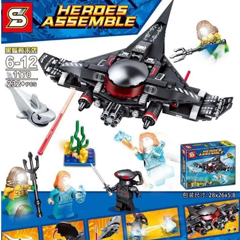 

232pcs Black Manta Strike Batman DC Avengers Super Hero Building Blocks Compatible With LegoIngs 76095 Brick Toy