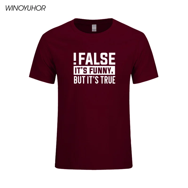 Футболка мужская с надписью False It's Funny тенниска принтом программирующей цитаты