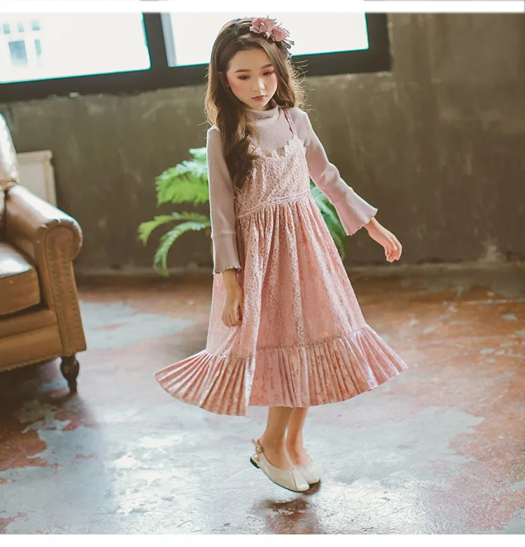 lace teenage girl party dress baby pink summer spring 2018 sleeveless elegant kids dresses for girls princess sundress clothing (13)