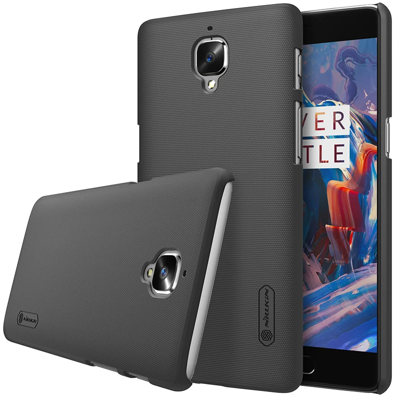 Для Oneplus 3 чехол для One plus 3T A3000 чехол NILLKIN Super Frosted Shield caso чехол s чехлы для Oneplus3 для Oneplus 3T+ подарок - Цвет: Black