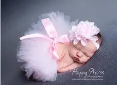 Одежда для новорожденных, юбка-пачка вязаные аксессуары для фотографии для маленьких девочек, наряды юбка-пузырь для маленьких девочек+ повязка на голову юбка-пузырь для девочек - Цвет: AS PHOTO