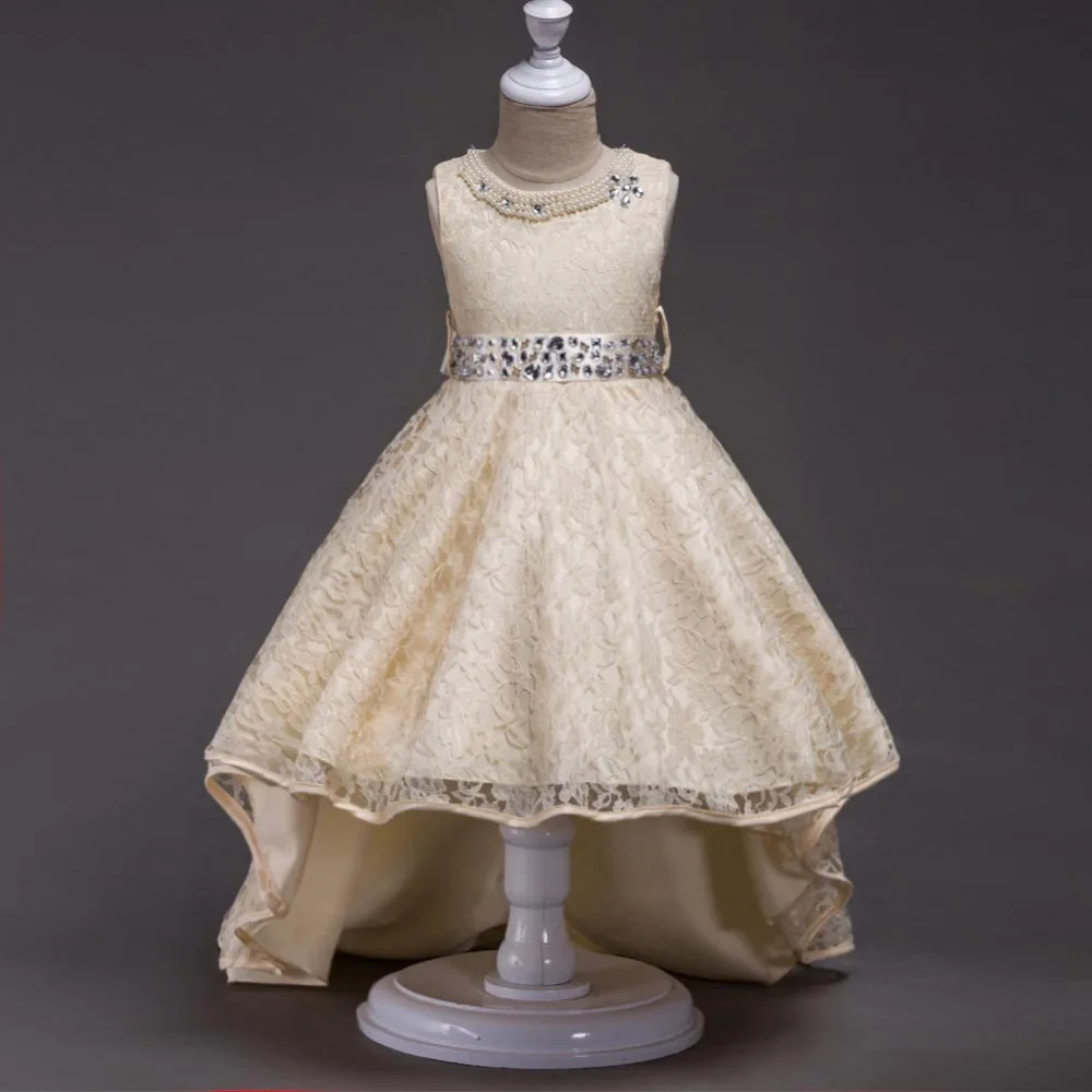 

2018 children's dress, princess dress, tail girl, lace flower show costume.