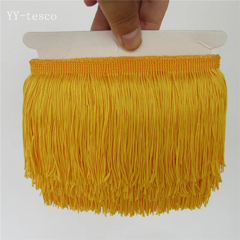 YY-tesco 10 ярд 10 см длинная кружевная бахрома отделка кисточка бахрома отделка для Diy латинское платье сценическая одежда аксессуары кружевная лента - Цвет: yellow