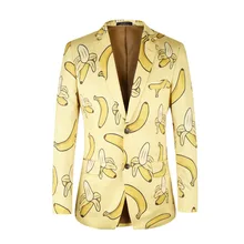 Для мужчин Блейзер весна и осень принт банан узор взрыв Мода повседневное мяч Вечерние