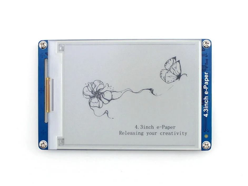 

Waveshare 4.3inch e-Paper UART Module E-ink LCD Display,800x600 Resolution,4 grey level display geometric graphics,texts,images