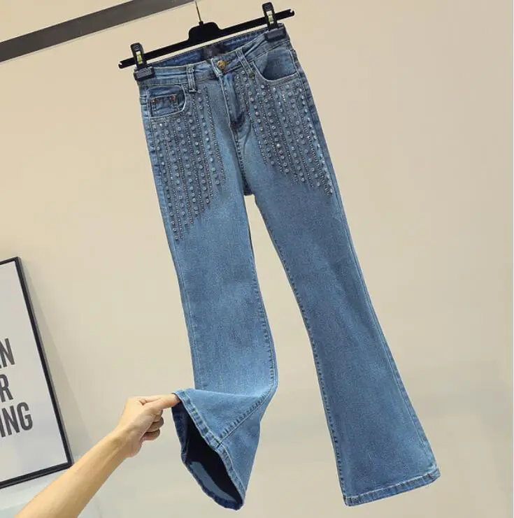 rhinestone studded jeans