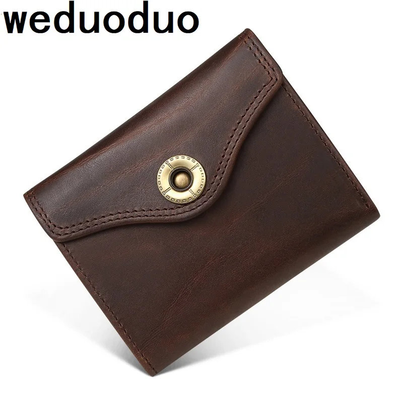 Weduoduo новый мужской кошелек из 100% натуральной кожи повседневный держатель для