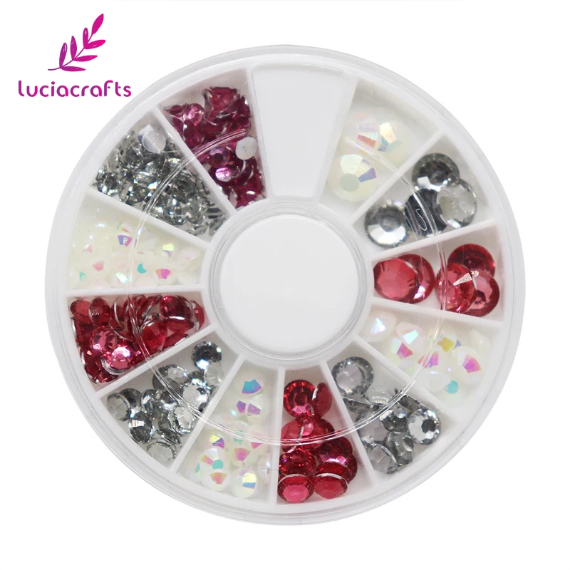 

Lucia Crafts 1box/lot(240pcs/lot) Mixed Round Flatback Rhinestone Crystal Decor Nail Garment Crafts DIY Accessories F1019