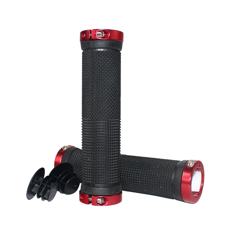 Rubber Handlebars Grips for Bicycle Bilateral Lockable Handlebars Mountain Biker Fold Bicycle Soft and Comfortable