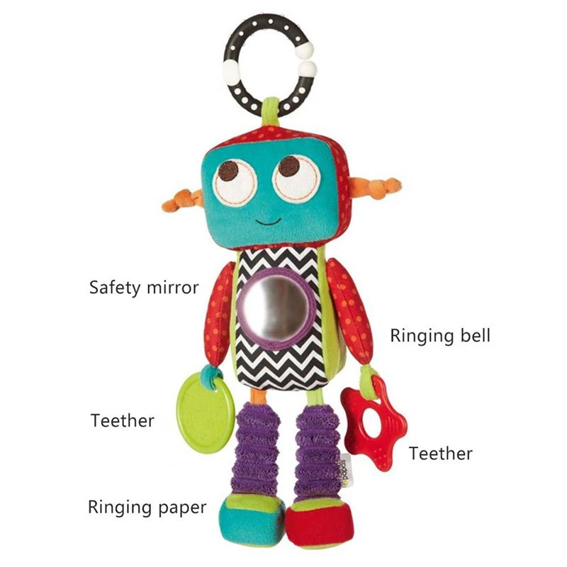 Baby Stroller Plush Doll Bed Pendant Teether Robot Rattle Baby Crib Mobile Baby Boy Toys Interactive Toys