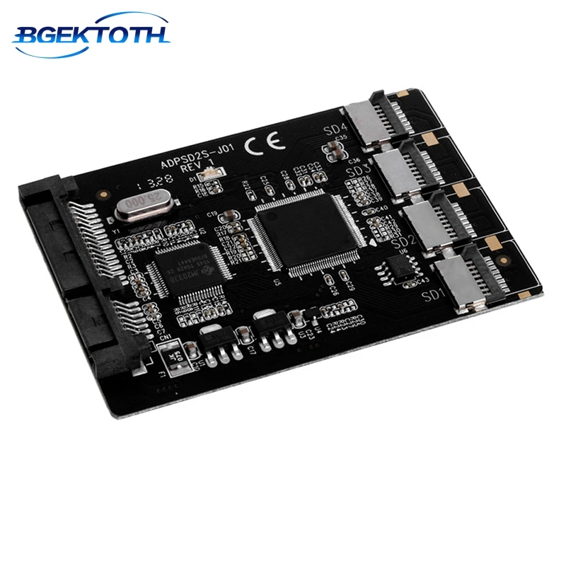 

New 4 Micro SD/TF Card to SATA 22pin Adapter RAID Quad TF Card to SATA 2.5 Converter Feb7