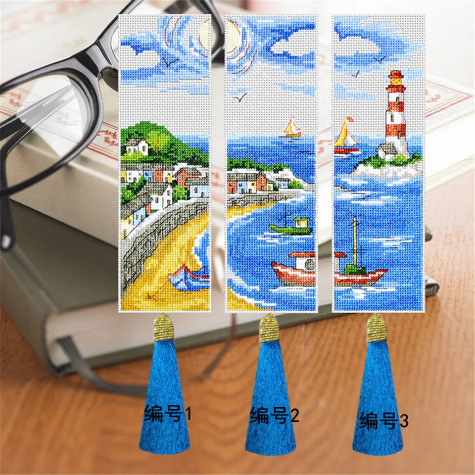 

020 DIY Craft Stich Cross Stitch Bookmark Christmas Plastic Fabric Needlework Embroidery Crafts Counted Cross-Stitching Kit