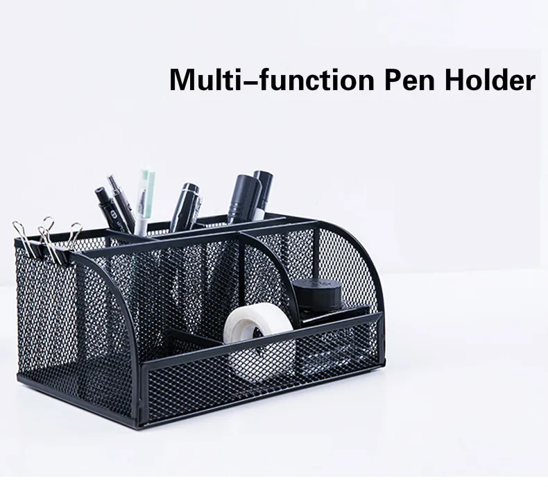 Deli ручка держатель металлическая сетка Multi-function ручка держатель студент набор канцелярских принадлежностей инструмент для хранения