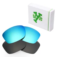 2 пары Mryok поляризованные Сменные линзы для солнцезащитных очков-солнцезащитные очки в квадрате Окли Юпитер невидимые черные и голубые