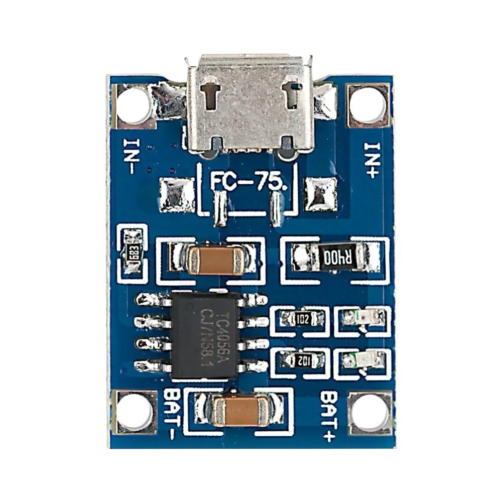 Зарядная плата Tp4056 5 в 1 а Micro Usb 18650 для литиевых батарей модуль зарядного