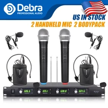 Top quality!!!Debra Audio D-140 4 Channel with 2Handheld and 2Lavalier & Headset Mic UHF Wireless Microphone System for karaoke Top quality!!!Debra Audio D-140 4 Channel with 2Handheld and 2Lavalier & Headset Mic UHF Wireless Microphone System for karaoke