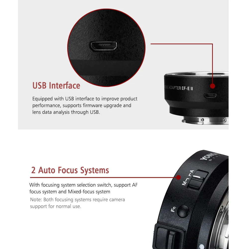 Фотография YONGNUO EF-E II Крепление объектива переходное кольцо с AF кольцо объектива адаптер для sony E-Mount для Canon EF/EF-S и объектив YONGNUO