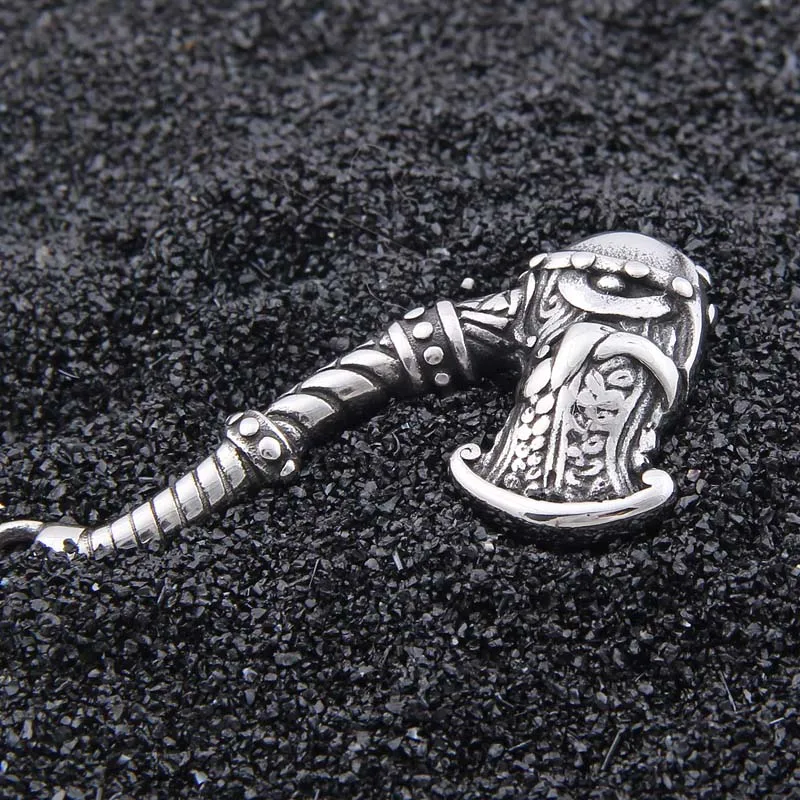 dropshipping stainless steel thor's hammer mjolnir pendant KeyChain viking scandinavian norse viking ax Men gift