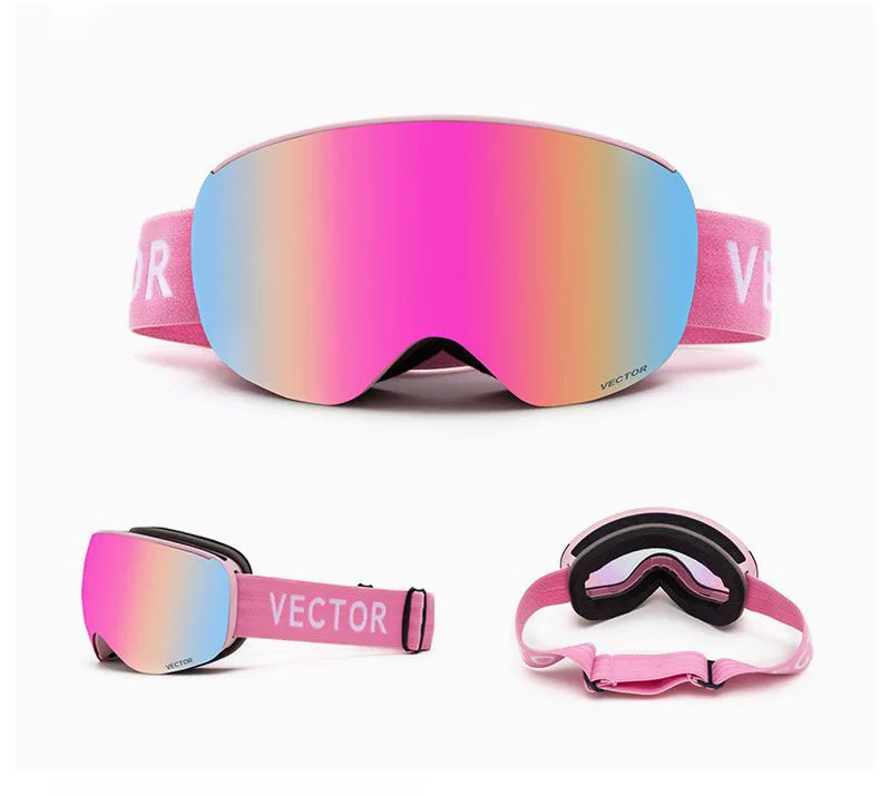 VECTOR niños gafas de esquí esféricas grandes para los niños doble capas UV400 magnética gafas de esquí niñas Snowboard gafas