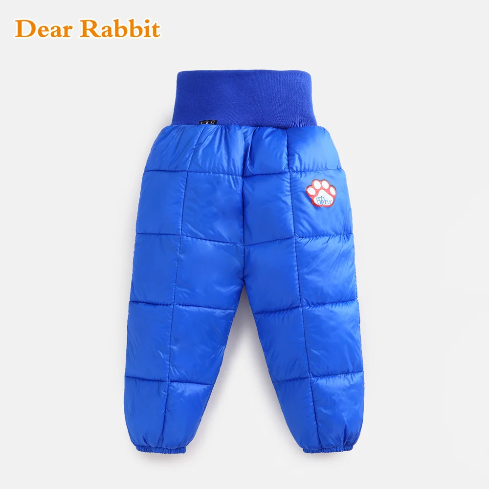 

Winter Down Pants For Boys & Girls Children's Fashion Solid Parka Warm Trousers Casual Elastic Waist Straight Kids Pants Outwear